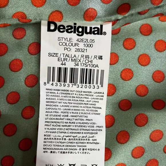 Desigual Coat Rare Botticelli Size 44 NWT Cotton Blend Striped 42E2L05 - Picture 6 of 10